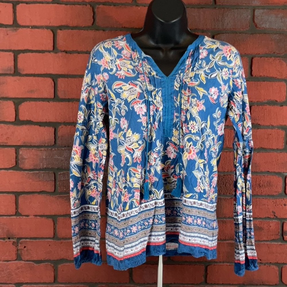 Vintage America Shirt Womans Small Floral Long Sleeve